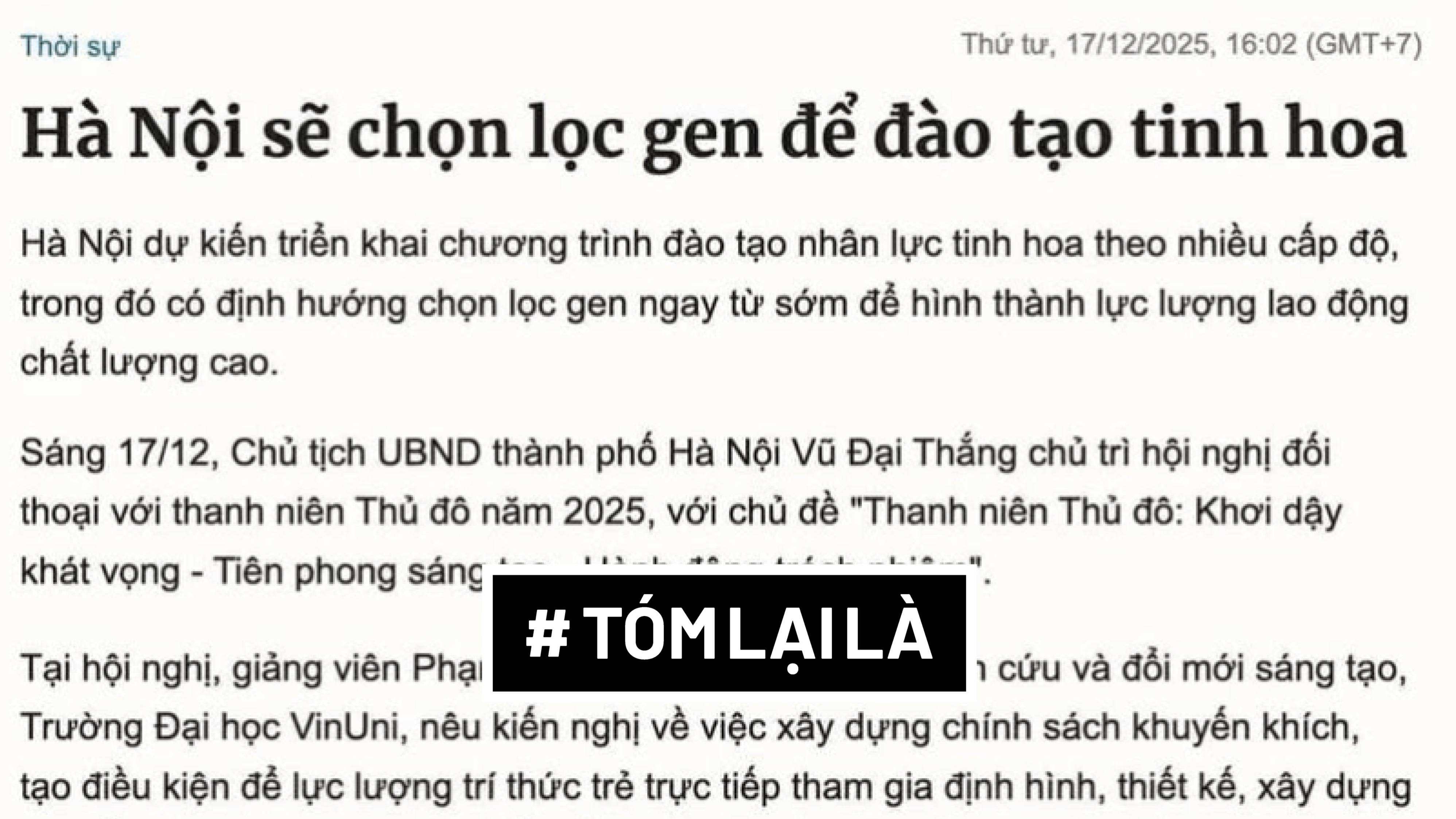 “Chọn lọc gen” và “đào tạo tinh hoa” liên quan gì đến thuyết ưu sinh?