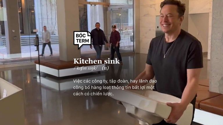 Kitchen sink là gì? Tại sao Elon Musk đi làm lại bê bồn rửa?