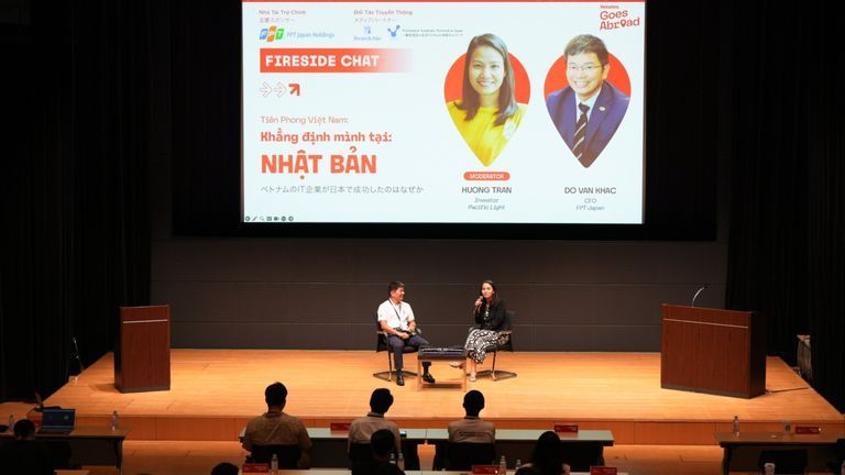 Mr. Do Van Khac, CEO of FPT Japan, at the Vietcetera Goes Abroad event in Japan. | Source: Vietcetera