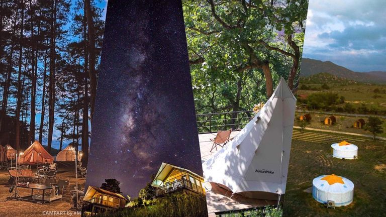 Glamping is a portmanteau of glamorous and camping.