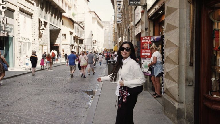 Annie exploring Amsterdam's city centre. | Source: Annie Pham.