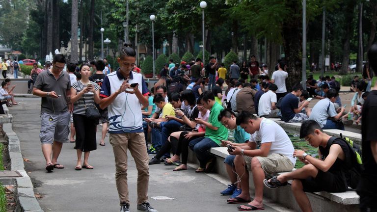 Vietnam's internet-obsessed population is driving the popularity of social media platforms. | Source: Shutterstock