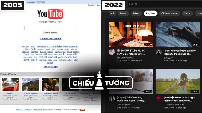 Trang chủ YouTube 2005. | Nguồn: webdesignmuseum.org