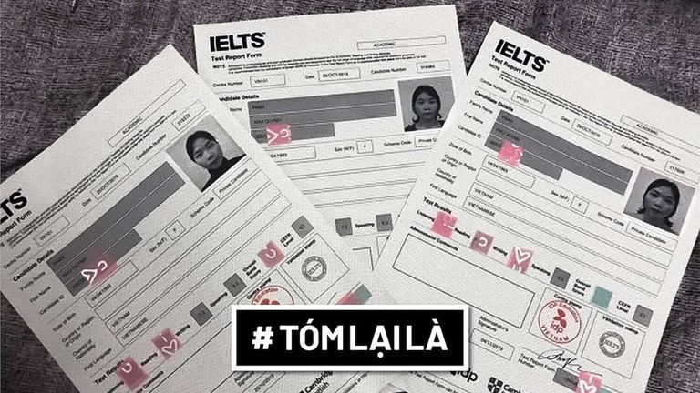 Bảng điểm IELTS của cô Q.