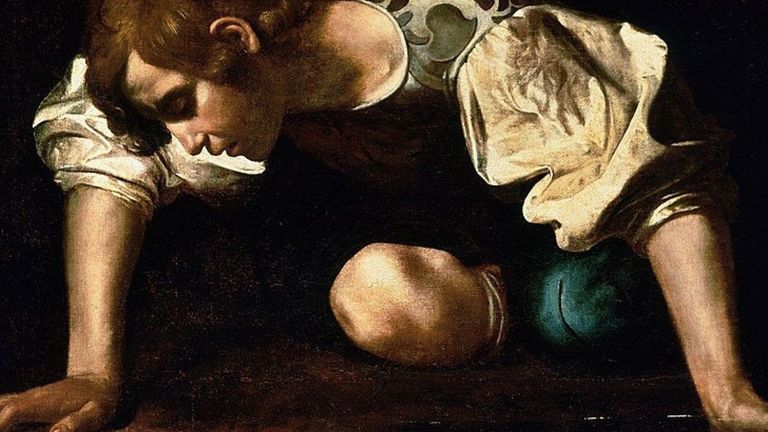 Narcissus - nhân vật ái kỷ nổi tiếng trong thần thoại Hy Lạp. | Nguồn: Tranh “Narcissus” của Caravaggio.