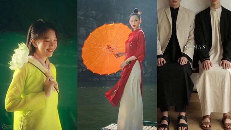 Áo dài du Xuân | Nguồn: Sumire, D.Chic, Meman