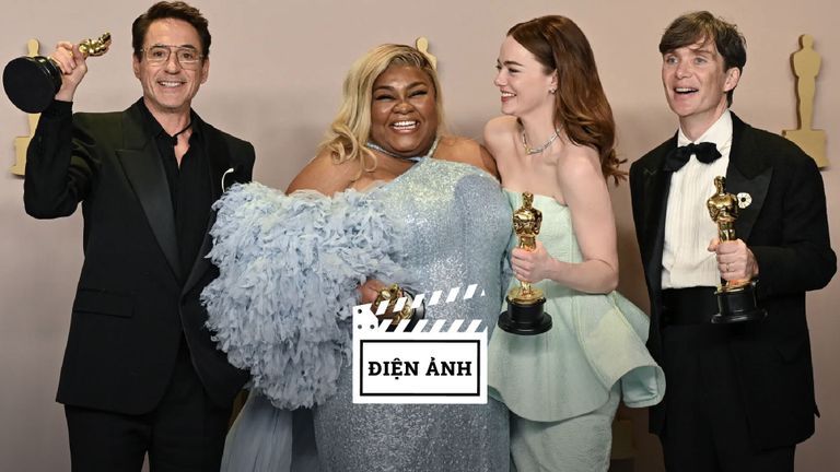 Robert Downey Jr., Da'Vine Joy Randolph, Emma Stone và Cillian Murphy tại lễ trao giải Oscar 2024 | Nguồn: Vox