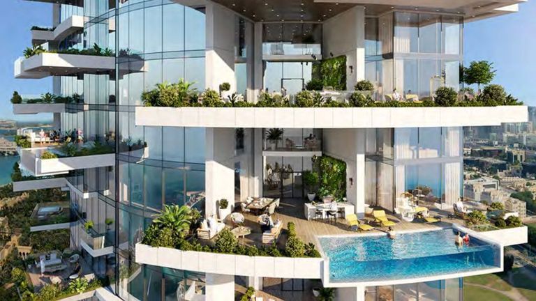 Phối cảnh dự án tòa nhà chọc trời do Nhà mốt hàng đầu Italy – Cavalli - phối hợp triển khai tại Dubai Marina.