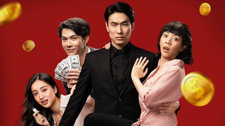 (L-R) Jun Vũ as HỒ PHƯƠNG, Anh Tú as CAO CHÍ DŨNG, Kiều Minh Tuấn as PHAN THẠCH, and Thu Trang as MAI MAI | Source: 3388 Films