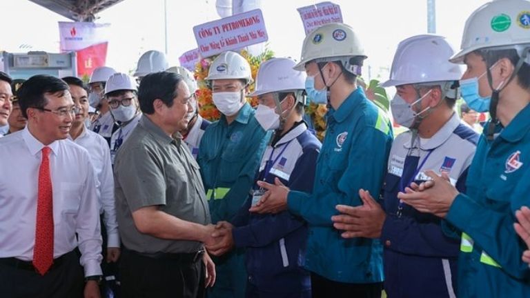 Prime Minister Pham Minh Chinh at the Song Hau 1 Thermal Power Plant’s inauguration ceremony. | Source: Vietnam Government Portal