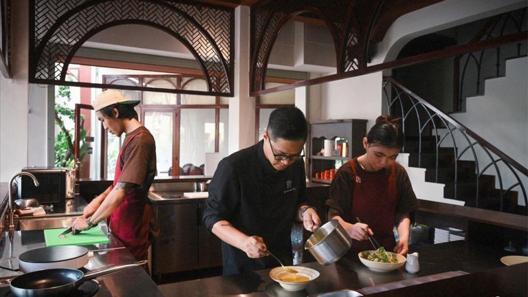 Chef Nghiem Minh Duc in black. Source: NP Bistro.