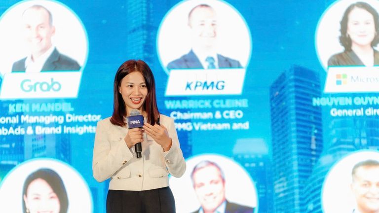 Chị Phan Bích Tâm - Giám đốc Quốc gia MMA Global chia sẻ tại sự kiện năm 2024. | Nguồn: MMA