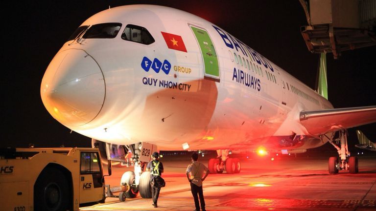 The QH9149 flight took off at 7:55 pm in Hanoi on Thursday, and traveled 7,300 miles for 14 hours to San Francisco. | Source: Bamboo Airways