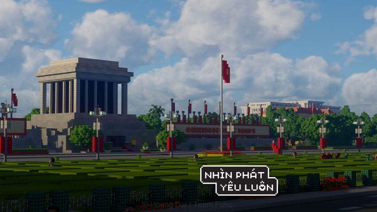 Phiên bản tái hiện trong Minecraft của Lăng Chủ tịch Hồ Chí Minh. | Nguồn: Fuho Team