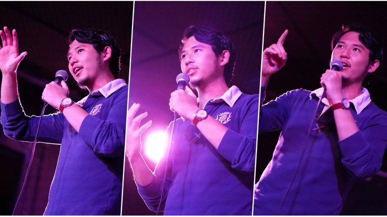 spoke to Mai about his growing comedy career, and his views on the need for empathy amidst the absurd. | Source: Facebook / Nghia Mai- Mỉa Mai