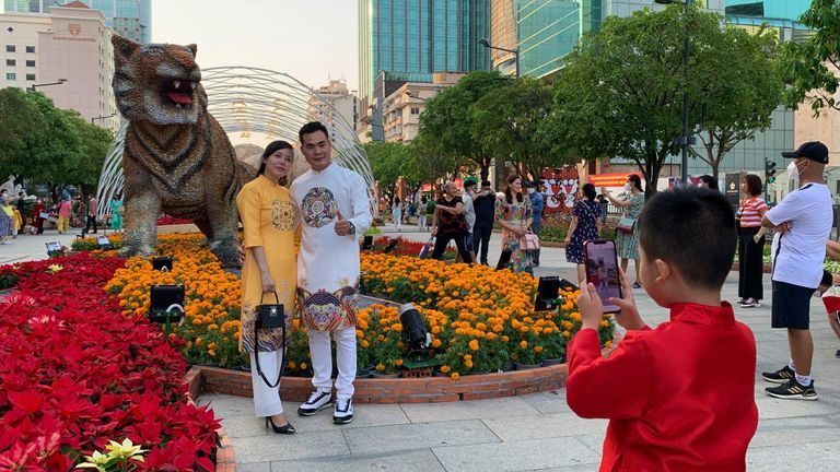 In Photos: Year Of The Tiger Comes Roaring To Life At Nguyen Hue Flower Street