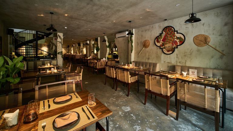 The design concept pays homage to modern and traditional aspects of Vietnam.